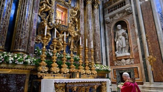 Papa León XIV en la basílica de Santa María la Mayor